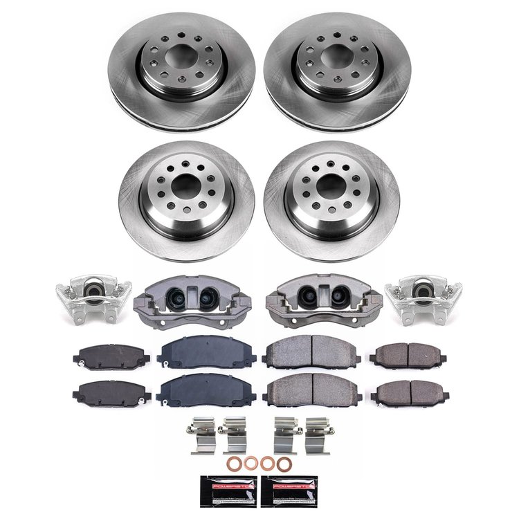 KCOE7938A OE Stock Replacement Low-Dust Ceramic Brake Pad, Rotor & Caliper Kit