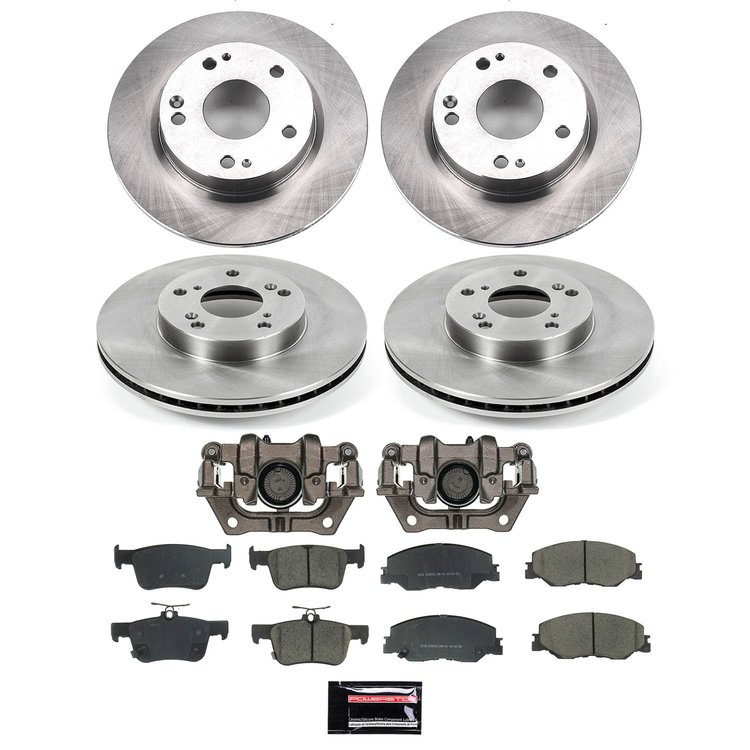 KCOE8343 OE Stock Replacement Low-Dust Ceramic Brake Pad, Rotor & Caliper Kit