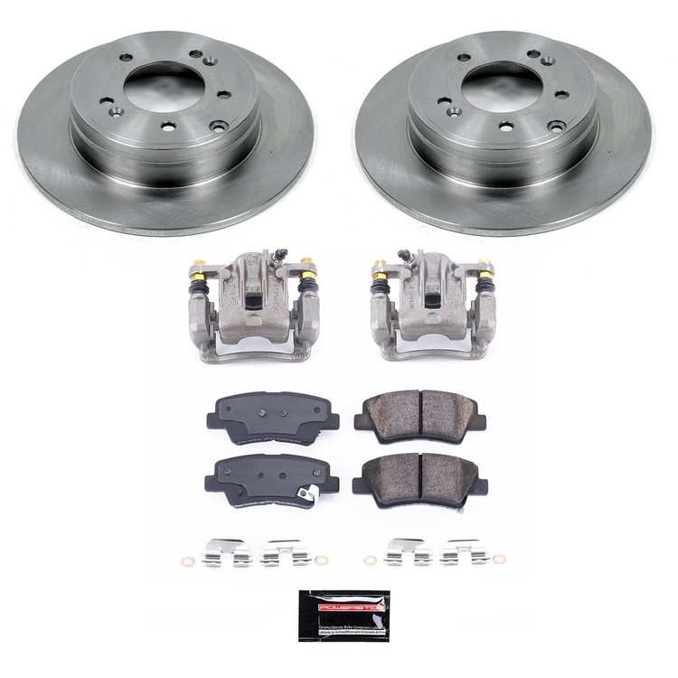 KCOE9060 OE Stock Replacement Low-Dust Ceramic Brake Pad, Rotor & Caliper Kit