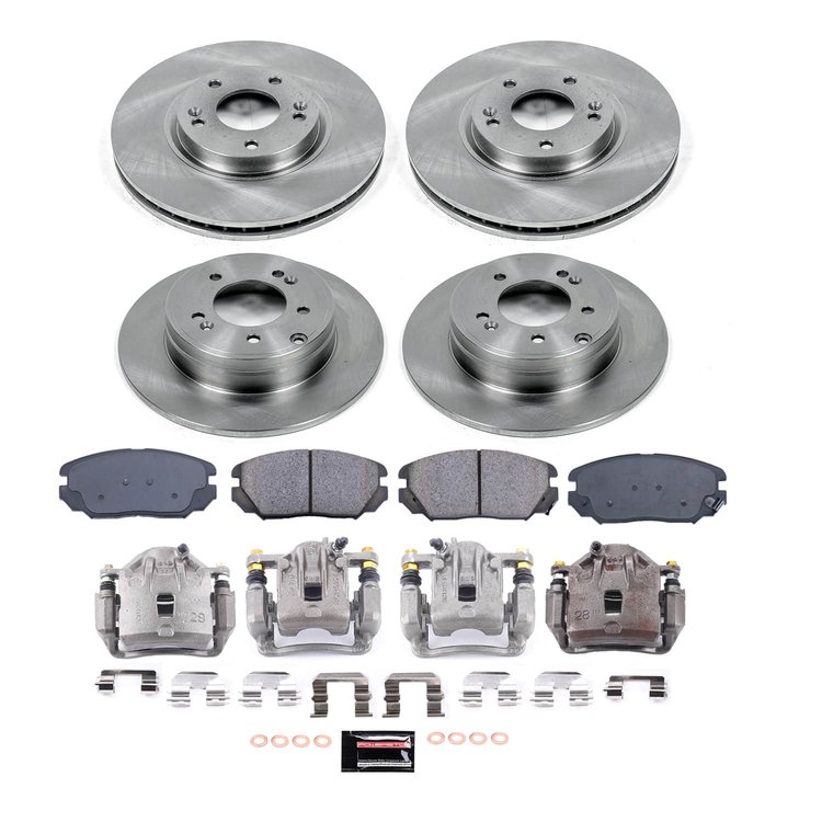 KCOE9061 OE Stock Replacement Low-Dust Ceramic Brake Pad, Rotor & Caliper Kit