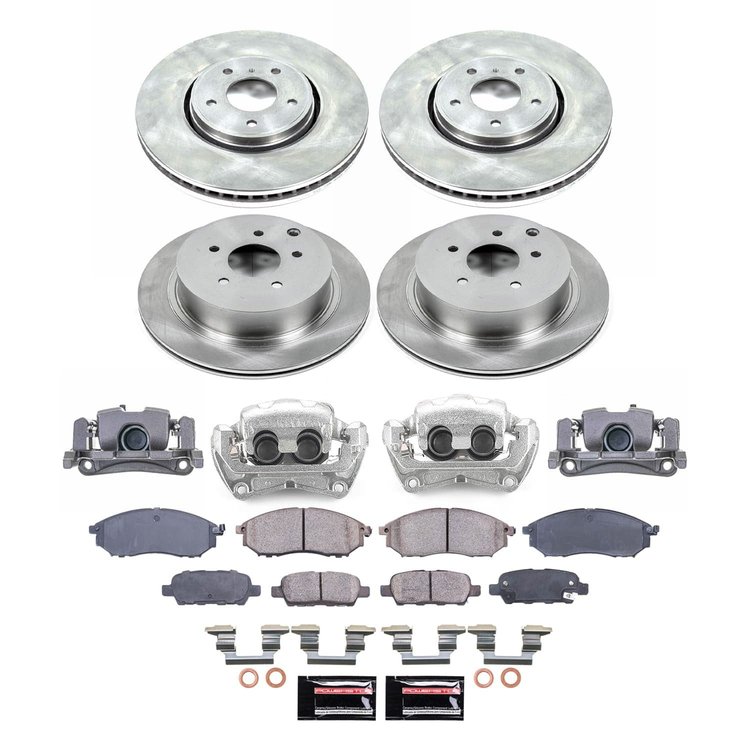KCOE9135 OE Stock Replacement Low-Dust Ceramic Brake Pad, Rotor & Caliper Kit