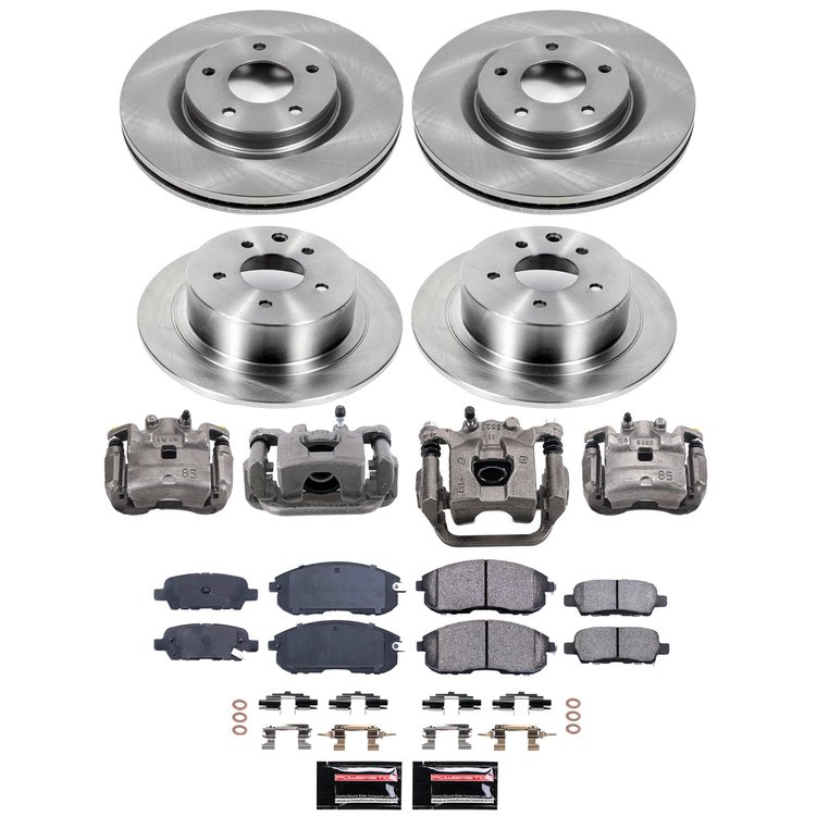 KCOE9141 OE Stock Replacement Low-Dust Ceramic Brake Pad, Rotor & Caliper Kit