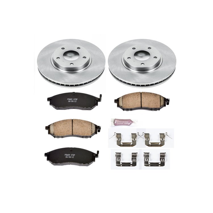 1-Click Daily Driver Brake Kits Front OE Replacement Rotors Z16 Ceramic Scorched Brake Pads