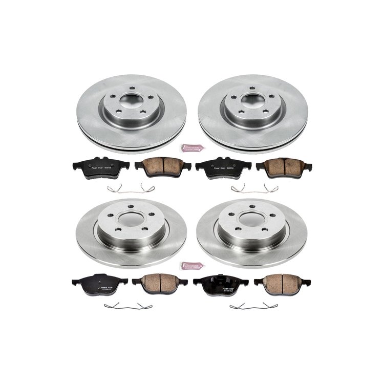 1-Click Daily Driver Brake Kits Front & Rear OE Replacement Rotors Z16 Ceramic Scorched Brake Pads