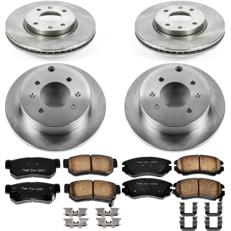 KOE4445 OE Stock Replacement Low-Dust Ceramic Brake Pad and Rotor Kit