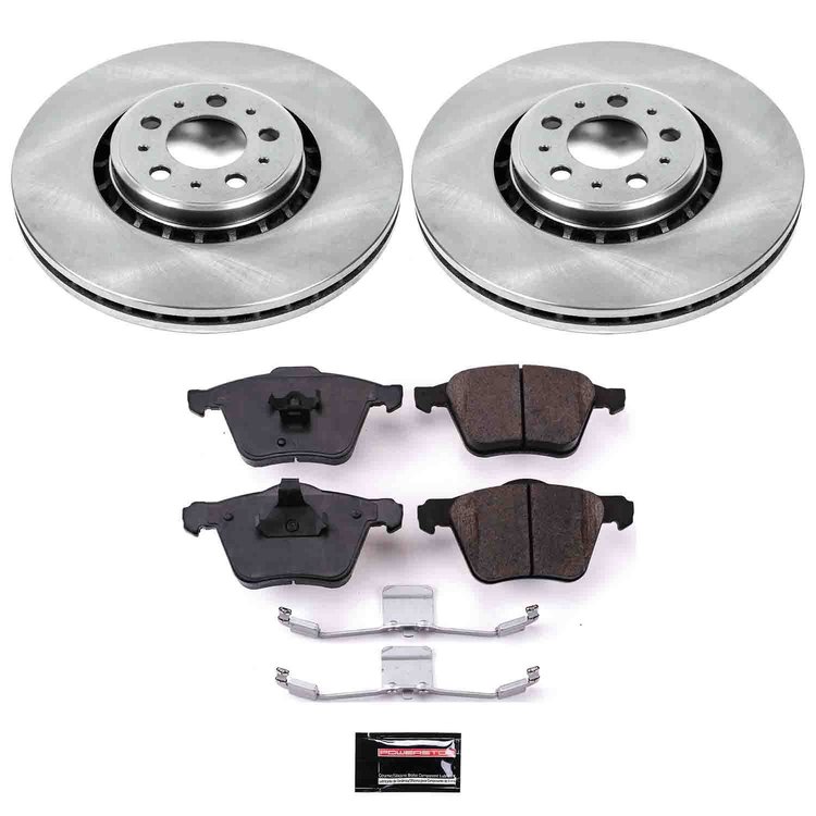 1-Click Daily Driver Brake Kits Front OE Replacement Rotors Z16 Ceramic Scorched Brake Pads