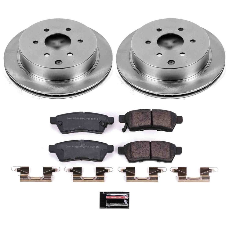 1-Click Daily Driver Brake Kits Rear OE Replacement Rotors Z16 Ceramic Scorched Brake Pads