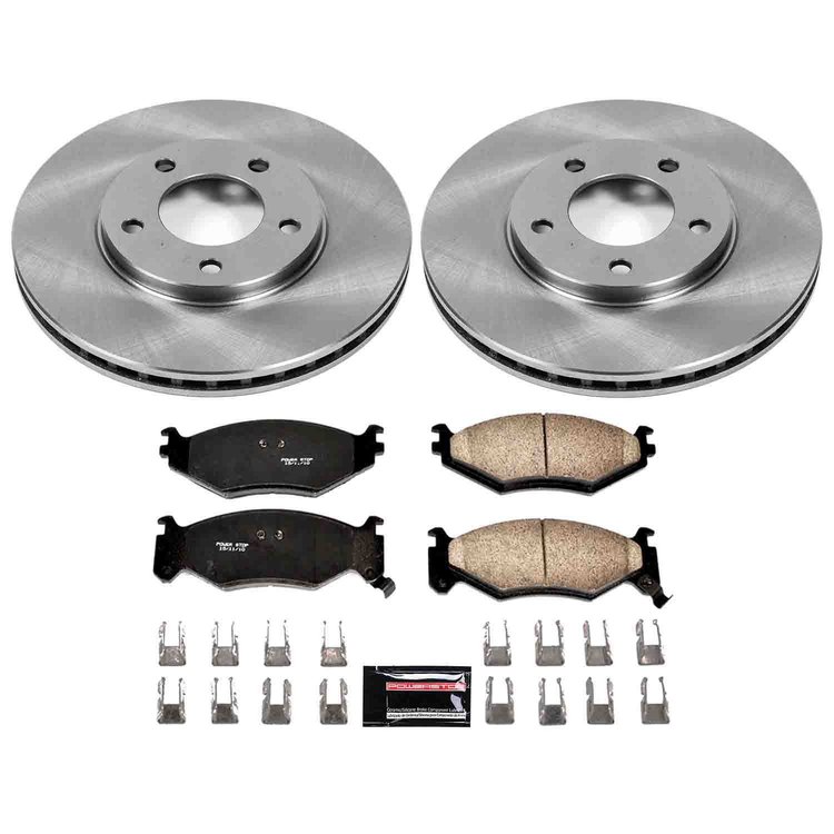 1-Click Daily Driver Brake Kits Front OE Replacement Rotors Z16 Ceramic Scorched Brake Pads