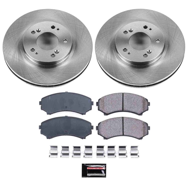 1-Click Daily Driver Brake Kits Front OE Replacement Rotors Z16 Ceramic Scorched Brake Pads