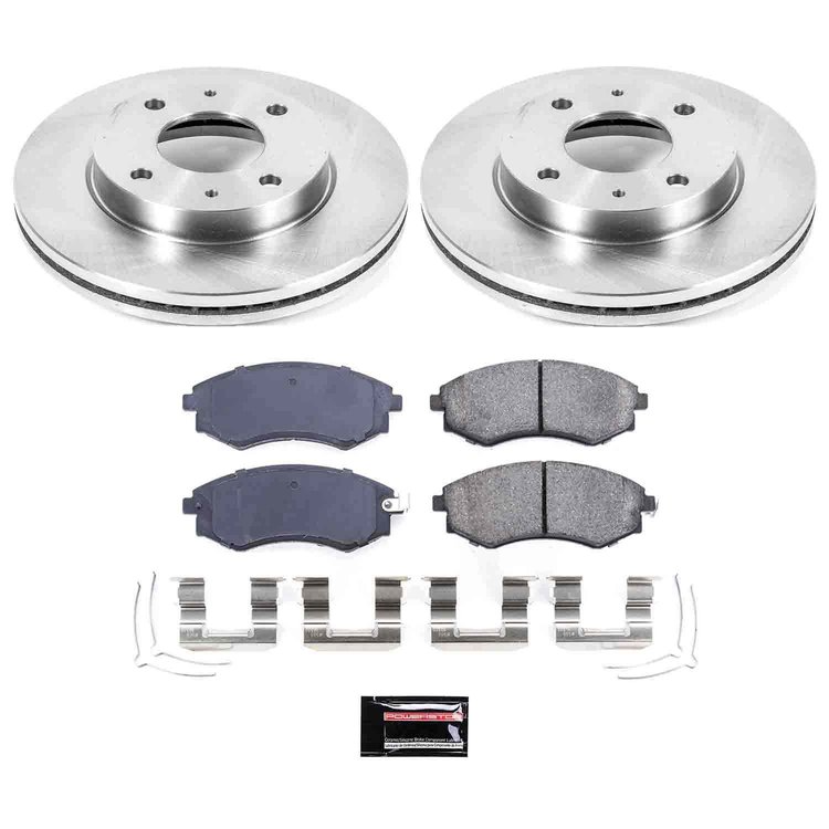 1-Click Daily Driver Brake Kits Front OE Replacement Rotors Z16 Ceramic Scorched Brake Pads