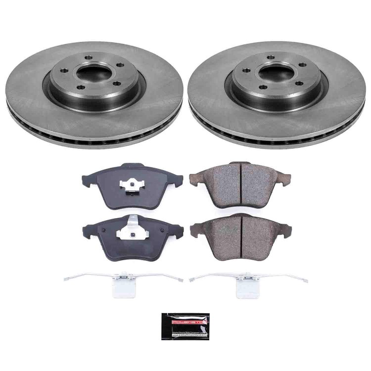 1-Click Daily Driver Brake Kits Front OE Replacement Rotors Z16 Ceramic Scorched Brake Pads