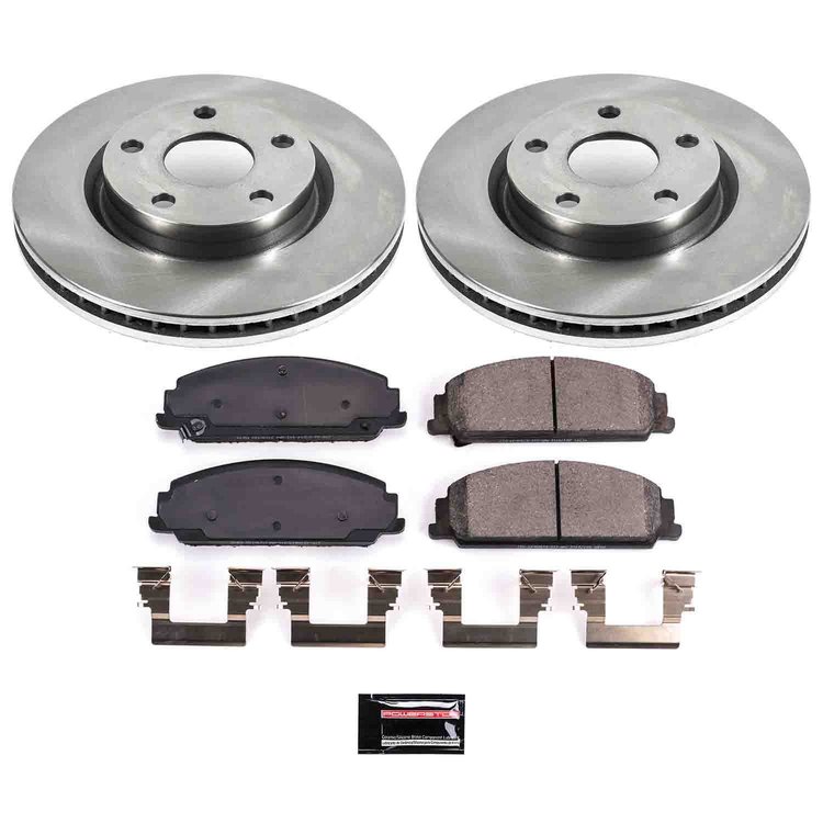 1-Click Daily Driver Brake Kits Front OE Replacement Rotors Z16 Ceramic Scorched Brake Pads