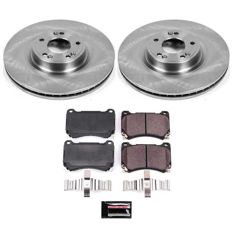 1-Click Daily Driver Brake Kits Front OE Replacement Rotors Z16 Ceramic Scorched Brake Pads