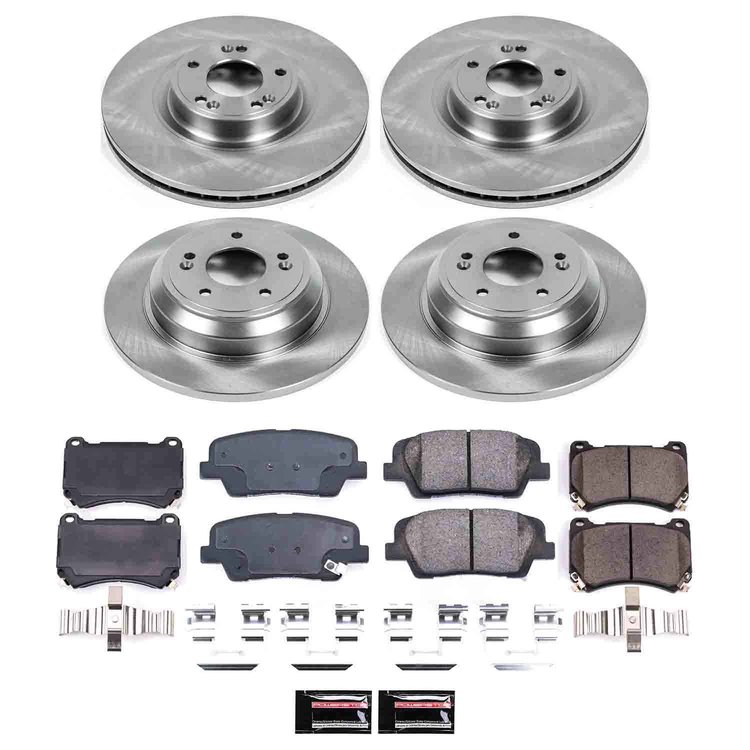 1-Click Daily Driver Brake Kits Front & Rear OE Replacement Rotors Z16 Ceramic Scorched Brake Pads