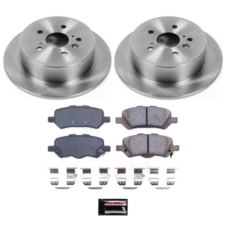 1-Click Daily Driver Brake Kits Rear OE Replacement Rotors Z16 Ceramic Scorched Brake Pads
