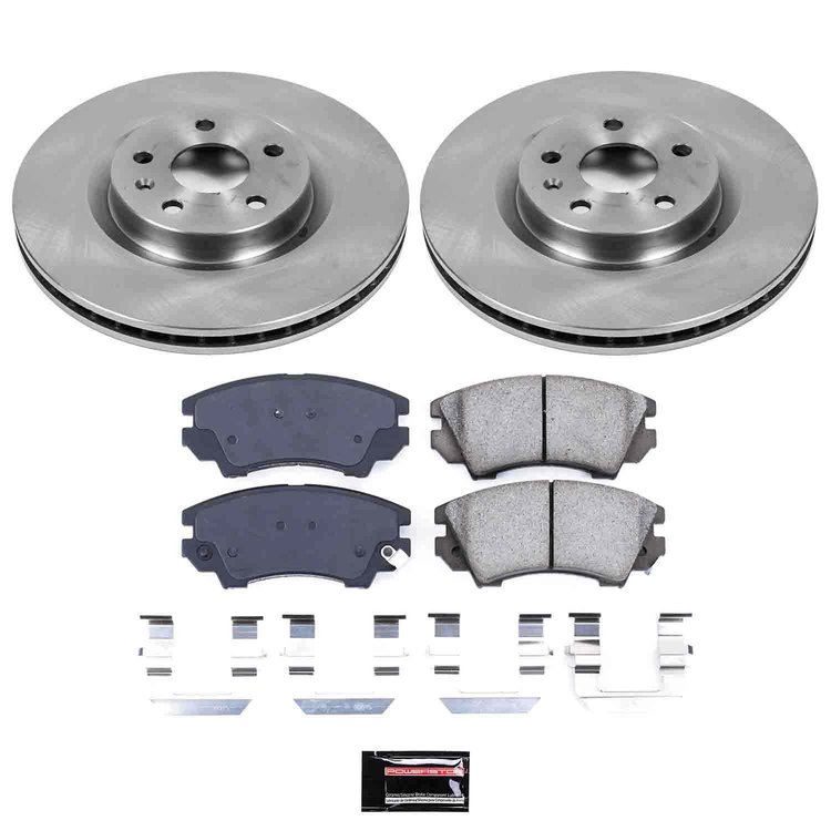 1-Click Daily Driver Brake Kits Front OE Replacement Rotors Z16 Ceramic Scorched Brake Pads