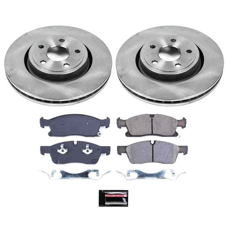 1-Click Daily Driver Brake Kits Front OE Replacement Rotors Z16 Ceramic Scorched Brake Pads