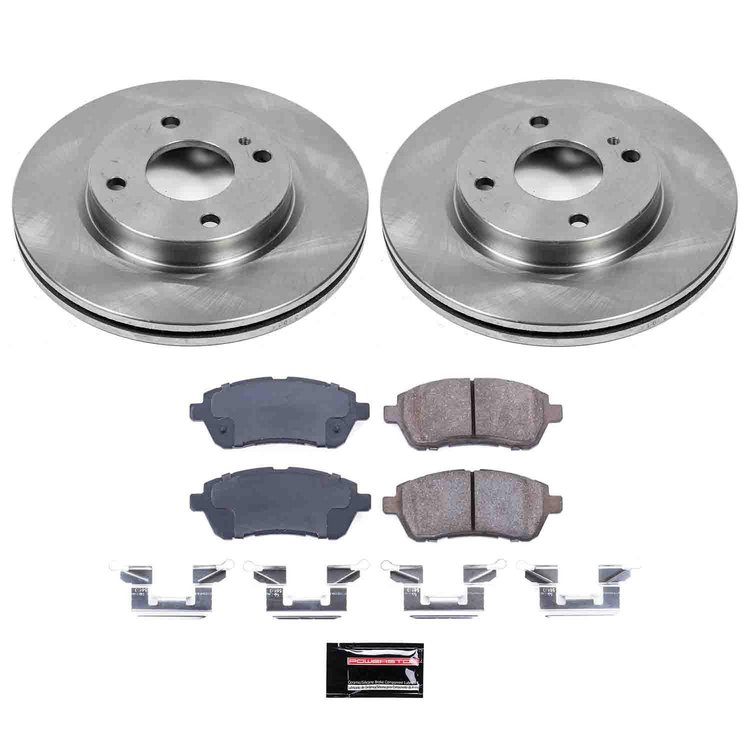 1-Click Daily Driver Brake Kits Front OE Replacement Rotors Z16 Ceramic Scorched Brake Pads