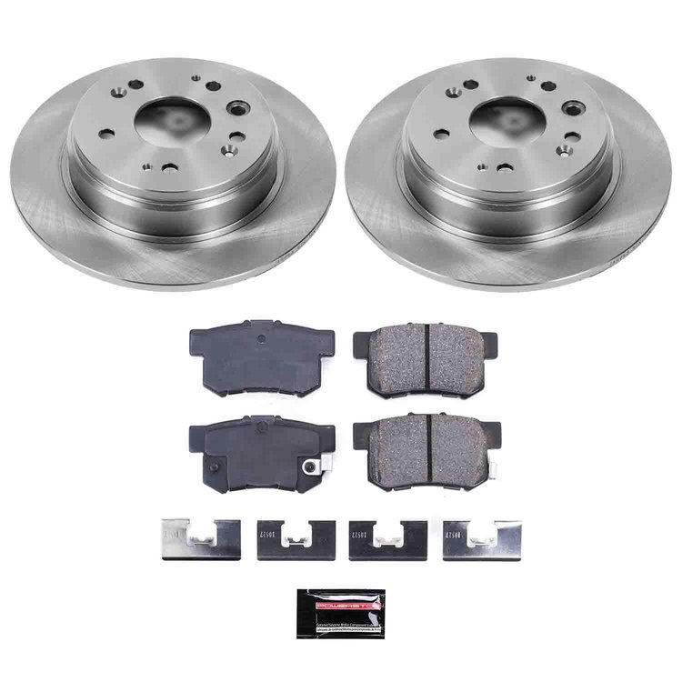 1-Click Daily Driver Brake Kits Rear OE Replacement Rotors Z16 Ceramic Scorched Brake Pads