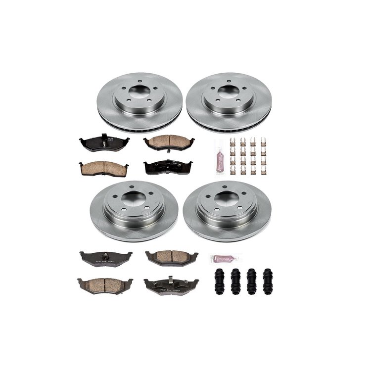 1-Click Daily Driver Brake Kits Front & Rear OE Replacement Rotors Z16 Ceramic Scorched Brake Pads