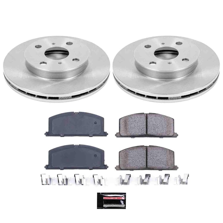 1-Click Daily Driver Brake Kits Front OE Replacement Rotors Z16 Ceramic Scorched Brake Pads
