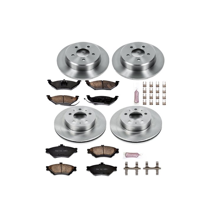 1-Click Daily Driver Brake Kits Front & Rear OE Replacement Rotors Z16 Ceramic Scorched Brake Pads