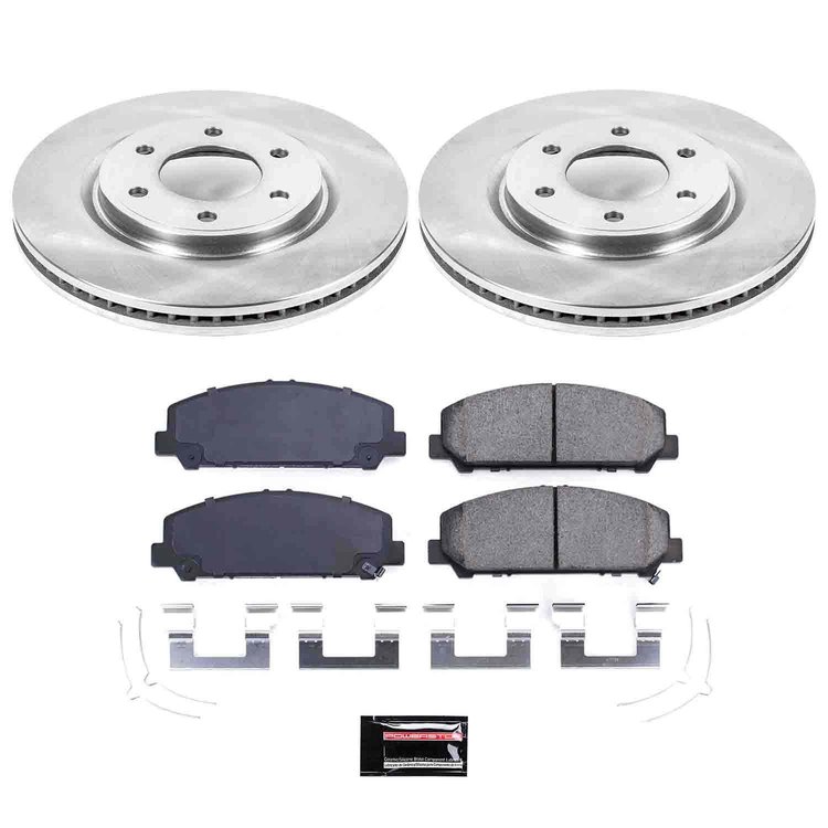 1-Click Daily Driver Brake Kits Front OE Replacement Rotors Z16 Ceramic Scorched Brake Pads