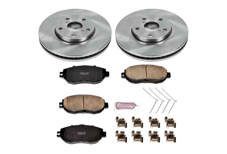 1-Click Daily Driver Brake Kits Front OE Replacement Rotors Z16 Ceramic Scorched Brake Pads