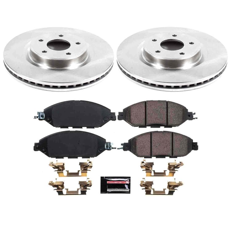 1-Click Daily Driver Brake Kits Front OE Replacement Rotors Z16 Ceramic Scorched Brake Pads