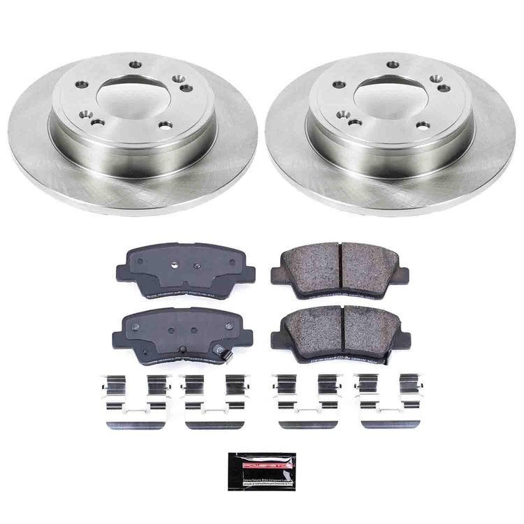 1-Click Daily Driver Brake Kits Rear OE Replacement Rotors Z16 Ceramic Scorched Brake Pads