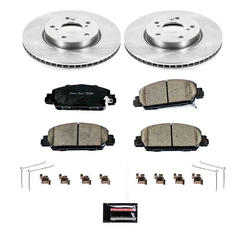 1-Click Daily Driver Brake Kits Front OE Replacement Rotors Z16 Ceramic Scorched Brake Pads
