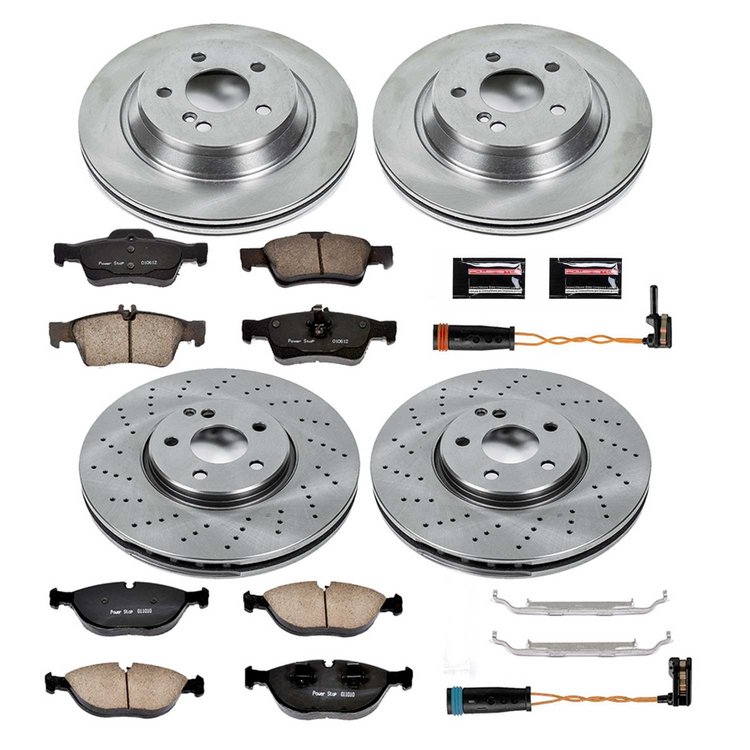 1-Click Daily Driver Brake Kits Front & Rear OE Replacement Rotors Z16 Ceramic Scorched Brake Pads