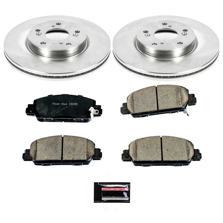 1-Click Daily Driver Brake Kits Front OE Replacement Rotors Z16 Ceramic Scorched Brake Pads