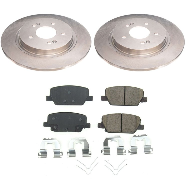 Z17 Evolution Geomet Fully-Coated Rear Rotor Brake Kit Fits Select Hyundai Palisade, Santa Fe; Kia Telluride