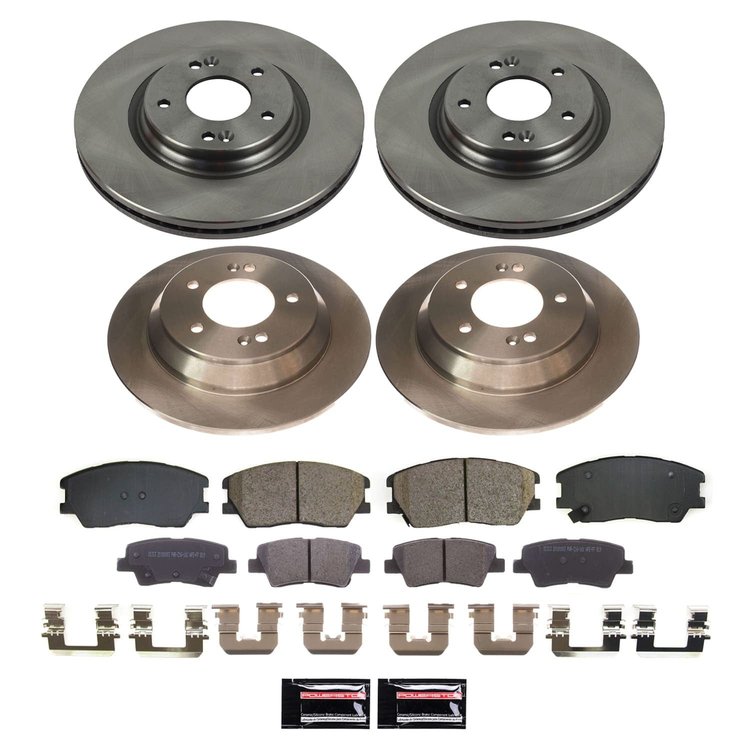 KOE8695 OE Stock Replacement Low-Dust Ceramic Brake Pad & Rotor Kit