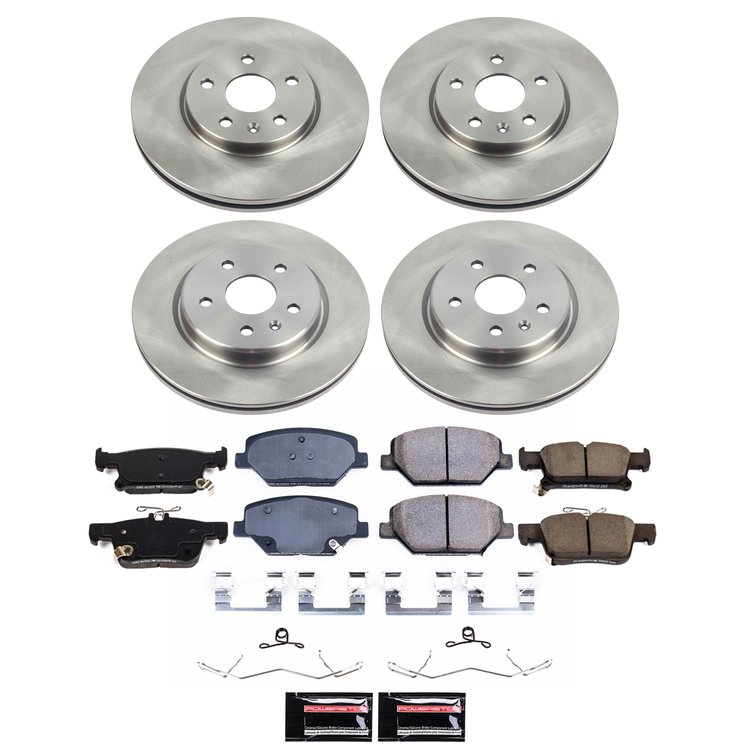 KOE9153 OE Stock Replacement Low-Dust Ceramic Brake Pad & Rotor Kit