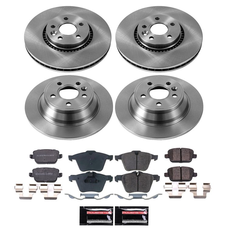 KOE9157 OE Stock Replacement Low-Dust Ceramic Brake Pad & Rotor Kit