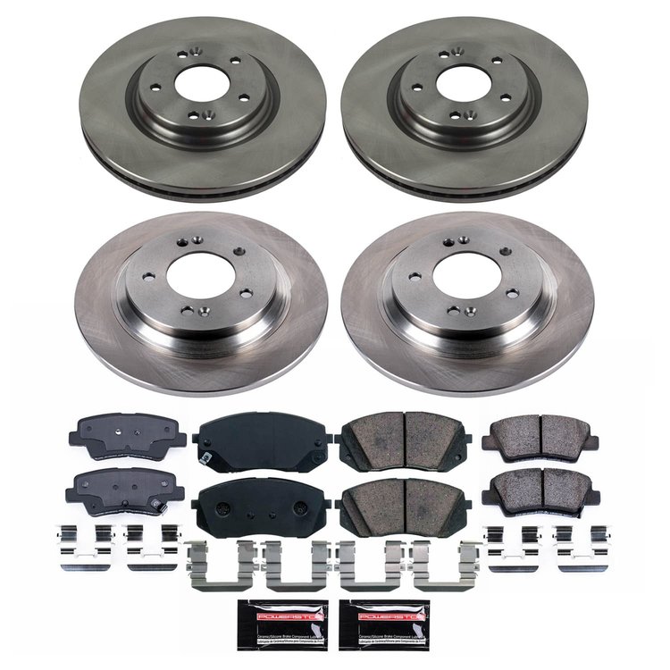 KOE9168 OE Stock Replacement Low-Dust Ceramic Brake Pad & Rotor Kit