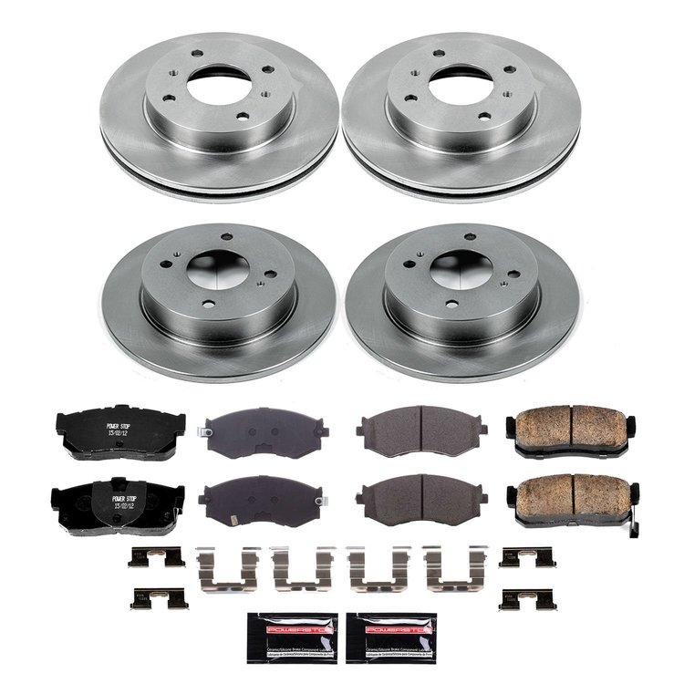 KOE9173 OE Stock Replacement Low-Dust Ceramic Brake Pad & Rotor Kit