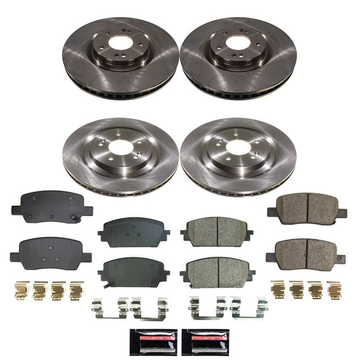 KOE9192 OE Stock Replacement Low-Dust Ceramic Brake Pad & Rotor Kit