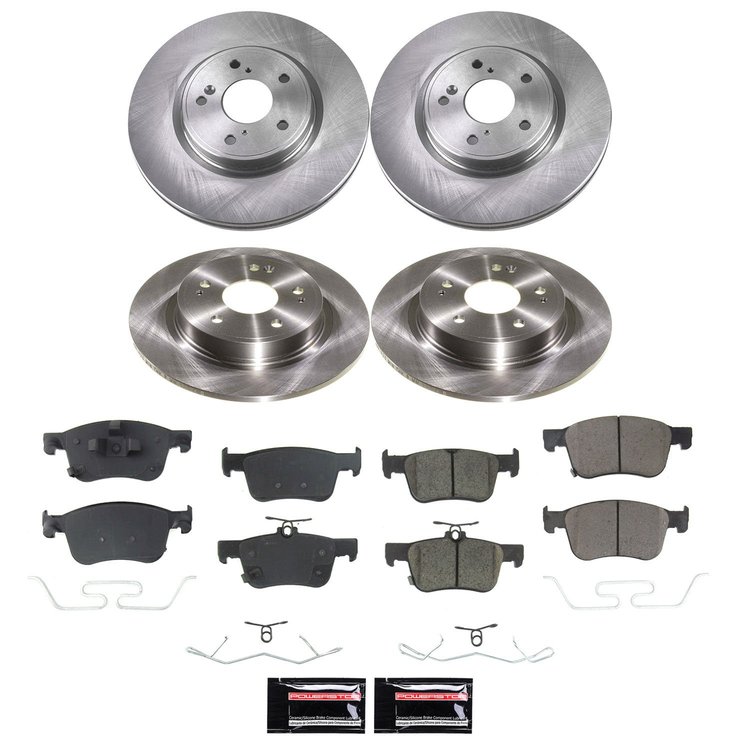 KOE9233 OE Stock Replacement Low-Dust Ceramic Brake Pad & Rotor Kit