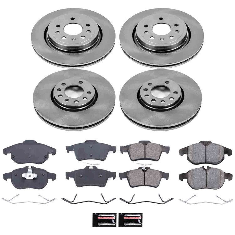 1-Click Daily Driver Brake Kits Front & Rear OE Replacement Rotors Z16 Ceramic Scorched Brake Pads