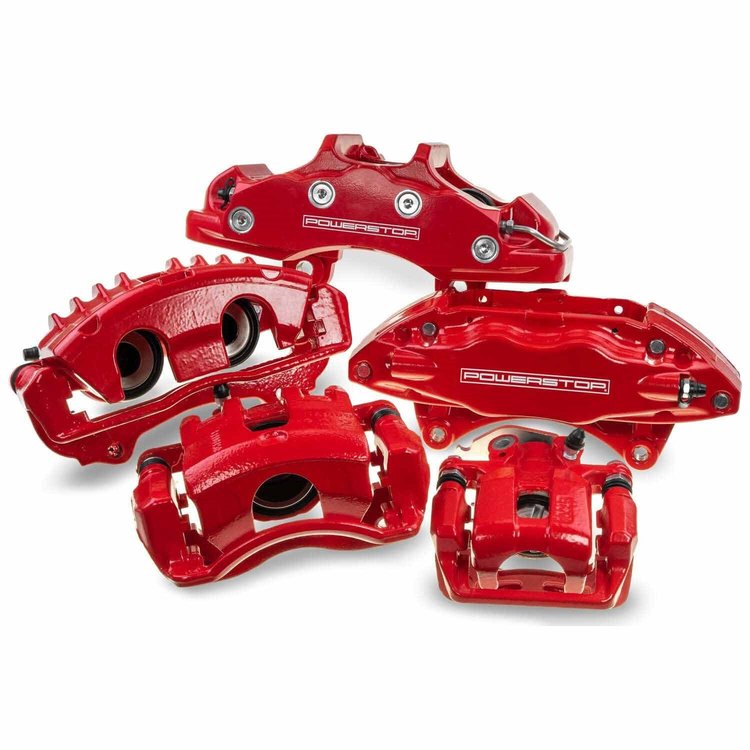 RED CALIPER PAIR W/BRKT