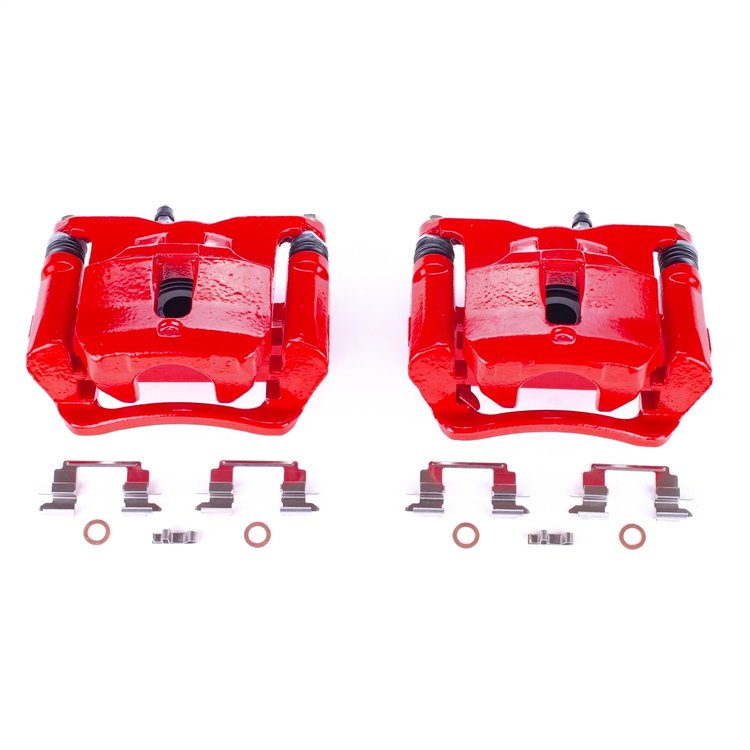 Rear Brake Calipers Fits 2015-2020 Chevrolet Colorado, GMC Canyon [Red Powder-Coat Finish]