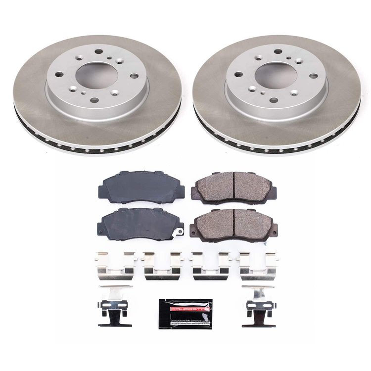 SC1041 Semi-Coated Rotor & Low-Dust Ceramic Brake Pad Kit