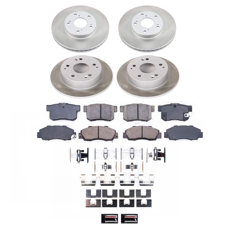 SC1042 Semi-Coated Rotor & Low-Dust Ceramic Brake Pad Kit