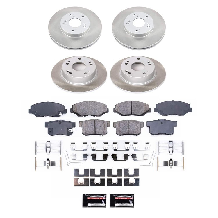 SC1047 Semi-Coated Rotor & Low-Dust Ceramic Brake Pad Kit