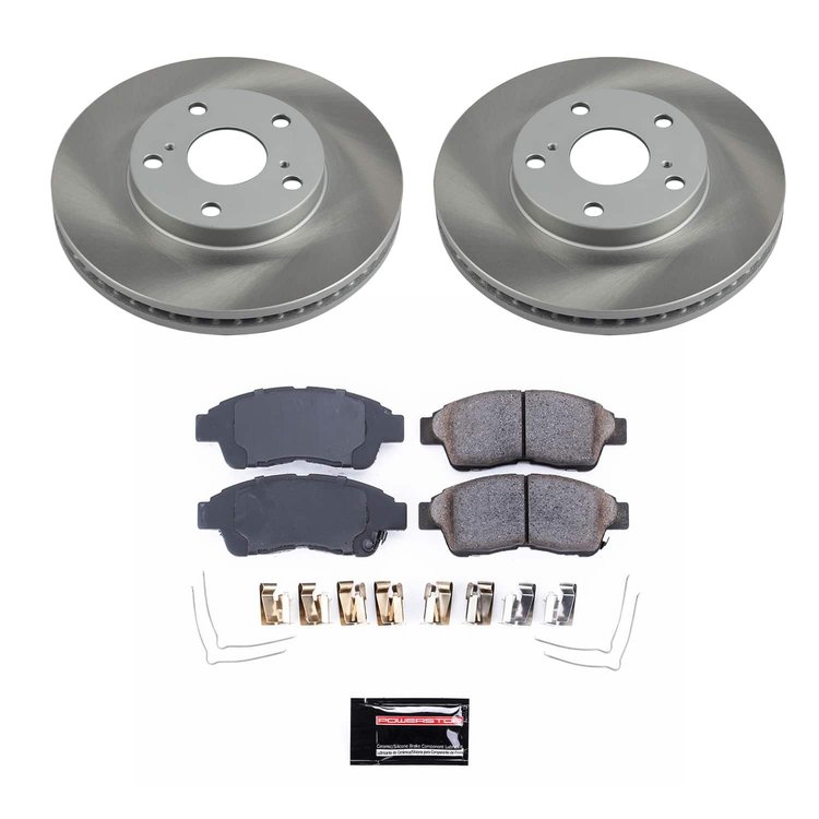 SC1052 Semi-Coated Rotor & Low-Dust Ceramic Brake Pad Kit