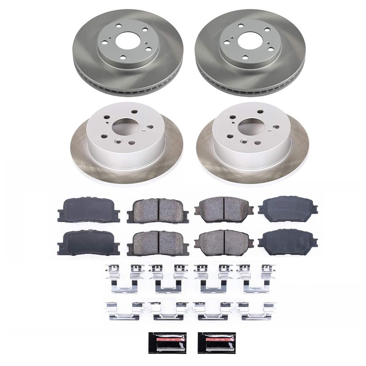 SC1066 Semi-Coated Rotor & Low-Dust Ceramic Brake Pad Kit