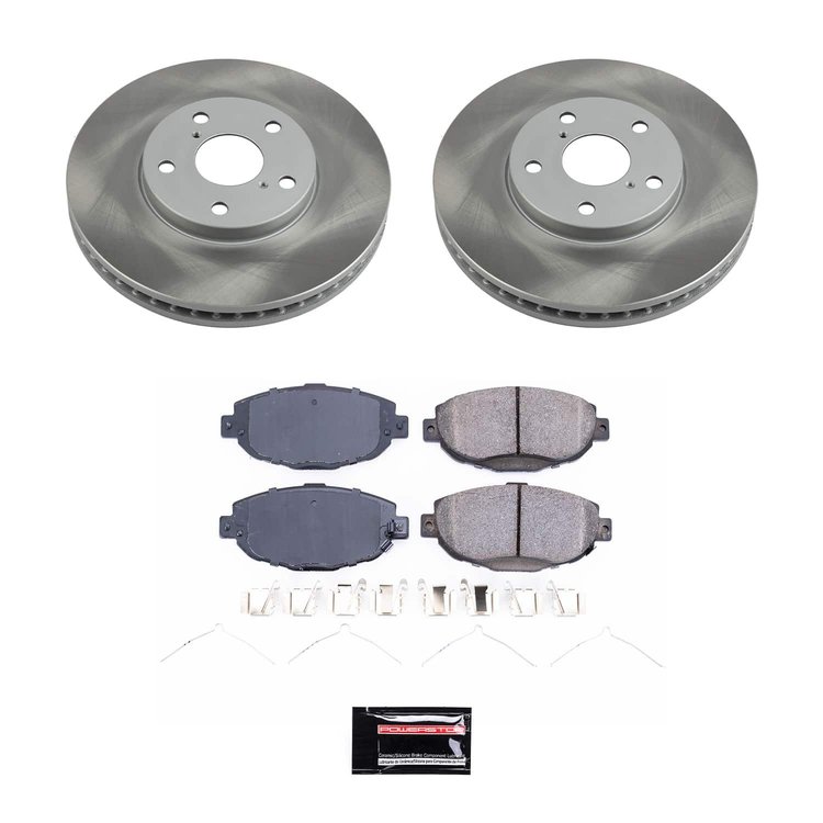 SC1073 Semi-Coated Rotor & Low-Dust Ceramic Brake Pad Kit